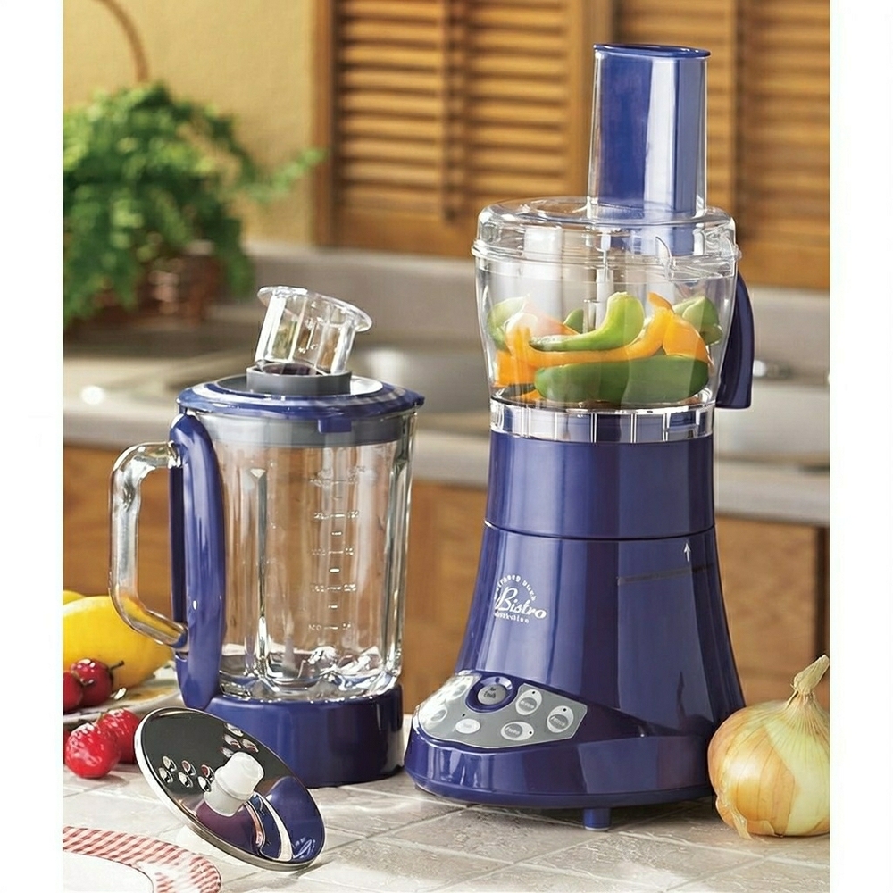 Wolfgang Puck 600 W Bistro Food Processor and Blender Set Cobalt Blue